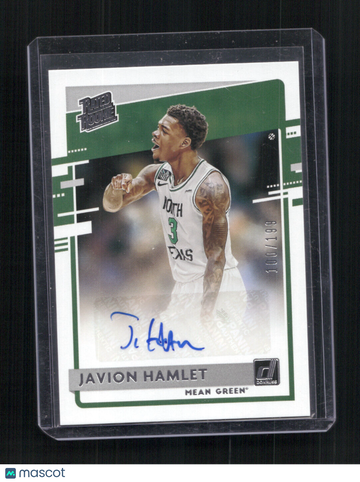 2021 Panini Chronicles Draft Picks Javion Hamlet #RR-JHA Donruss Rated Rookie Autographs AU,SN