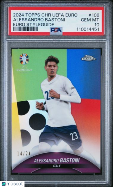 2024 Topps Chrome UEFA Euro Alessandro Bastoni #106 Styleguide /24 PSA 10