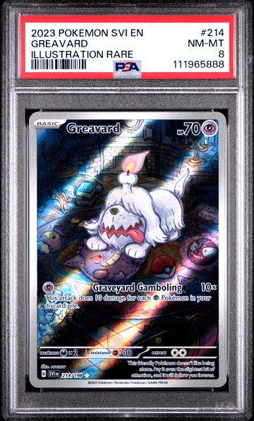 2023 Pokemon Scarlet and Violet Illustration Rare Greavard #214 PSA 8