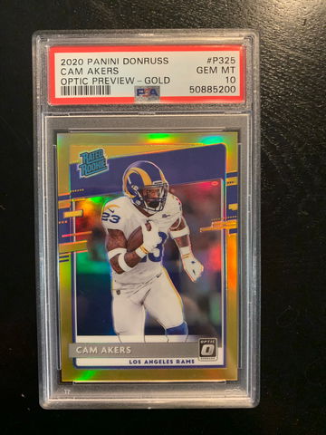 2020 Donruss Optic Preview GOLD Cam Akers PSA 10 Gem Mint 
