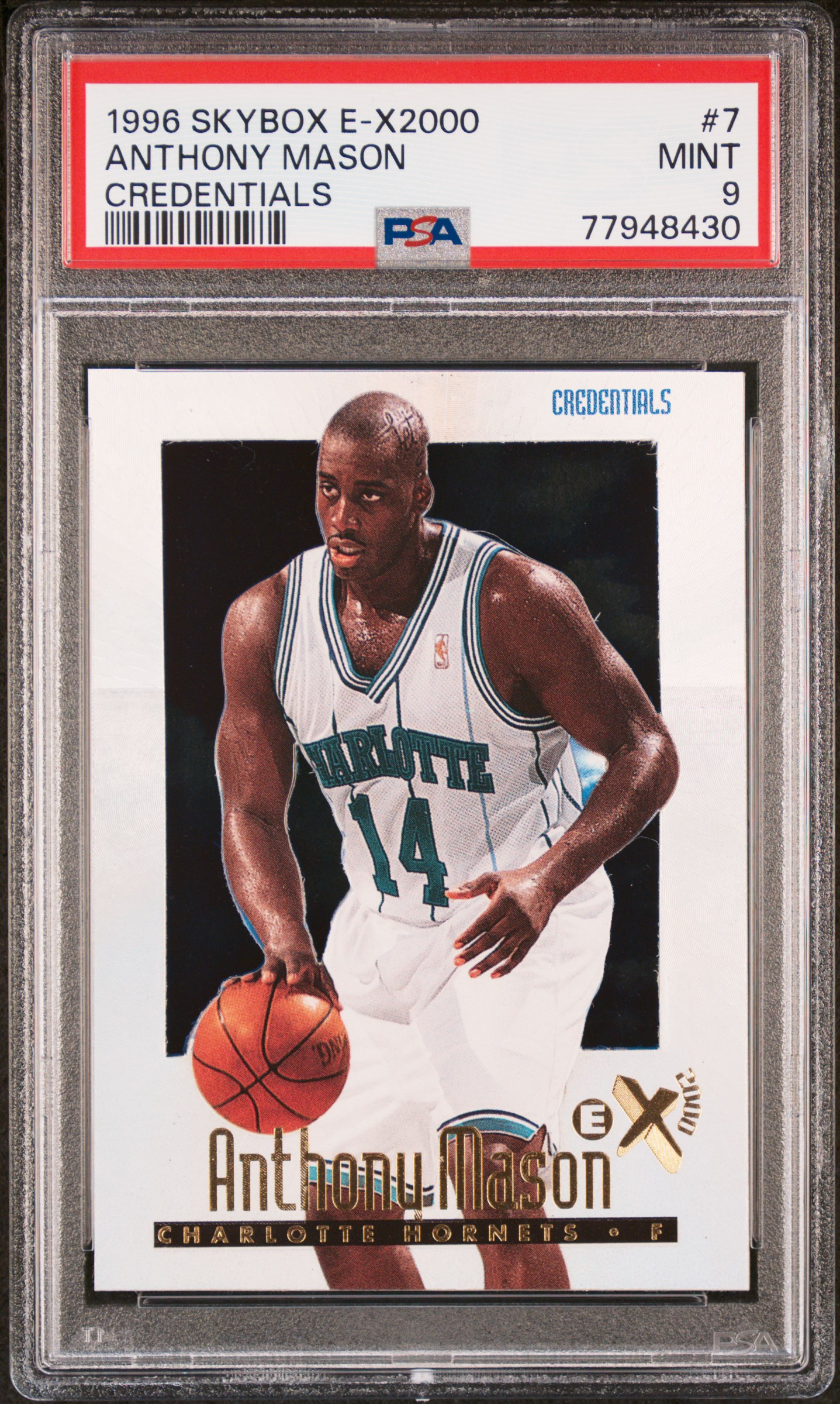 1996-97 Skybox E-X2000  Credentials /499 Anthony Mason #7  PSA 9