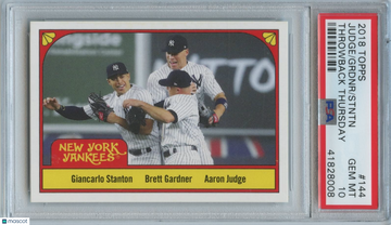 2018 Topps Throwback Thursday #TBT Giancarlo Stanton Brett Gardner Aaron Judge #144 [Base] Base Set PSA 10