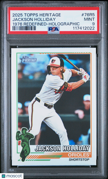 2025 Topps Heritage 1976 Redefined Jackson Holliday #76R5 Holographic PSA 9