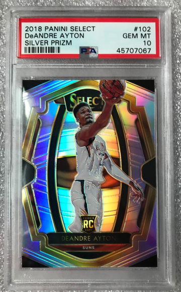 2018-19 Panini Select DeAndre Ayton Silver Prizm PSA 10 RC #102
