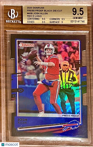 True 1/1 BGS 9.5 Josh Allen 2020 Donruss Black Refractor One of One Press Proof
