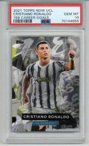 2021 TOPPS NOW UCL 768 CAREER GOALS CRISTIANO RONALDO PSA 10 LOW POP VERY RARE