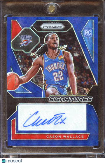 2023 Panini Prizm Signatures Cason Wallace #RSI-WCE Blue Wave Blue RC