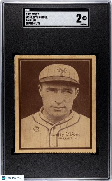 1931 W517 Lefty O'doul #33 Phillies (Hand Cut) SGC 2
