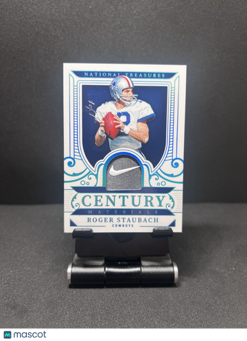 2025 NATIONAL TREASURES ROGER STAUBACH CENTURY MAT. PLATINUM 1/1 SWOOSH