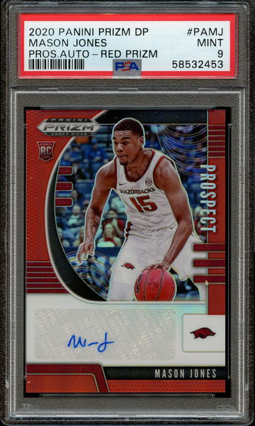 2020 Panini Prizm Draft Mason Jones Red Prizm Auto PSA 9