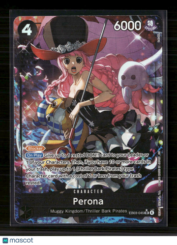 2024 One Piece Card Game Extra Booster Memorial Collection Perona Holo Super Rare Alternate Art