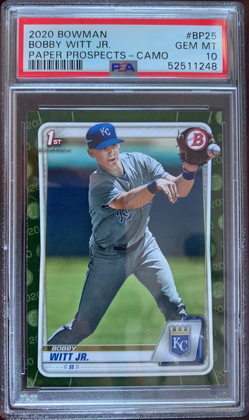 2020 Bowman Bobby Witt Jr. Paper Prospects - Camo PSA 10