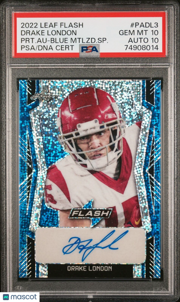 2022 Leaf Flash Drake London #PADL3 Blue Metal Sparkles PSA 10 Leaf Auto 10