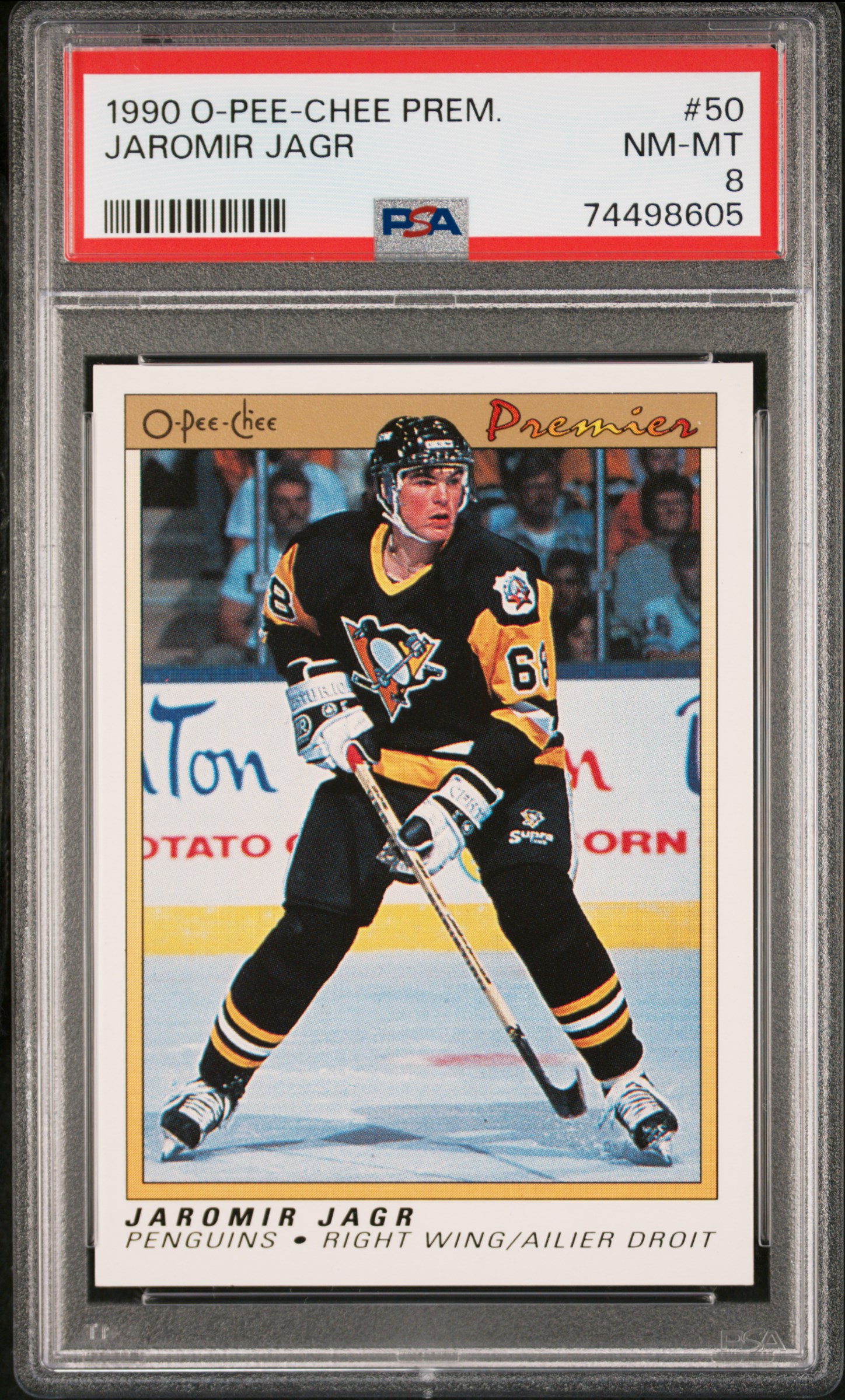 1990 O-Pee-Chee OPC Premier Jaromir Jagr Rookie #50 PSA 8 P1366
