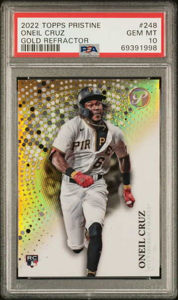 2022 Topps Pristine 248 Oneil Cruz RC Gold Refractor PSA 10 GEM