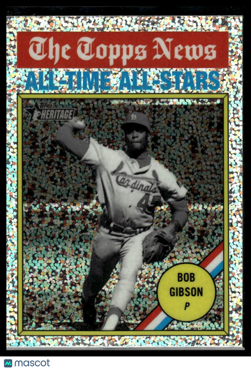 2025 Topps Heritage Bob Gibson #342 Chrome Silver Sparkle Refractor