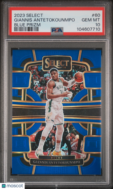 2023 Panini Select Giannis Antetokounmpo #60 Blue Prizm PSA 10