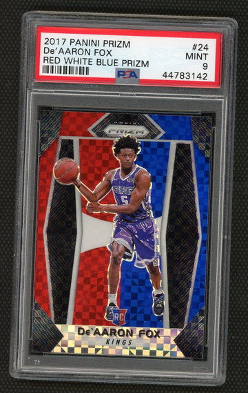 De'Aaron Fox 2017 Red/White/Blue Prizm Rookies PSA 9