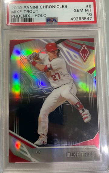 2019 PANINI CHRONICLES MIKE TROUT PHOENIX HOLO PRIZM PSA 10 GEM MINT LA ANGELS