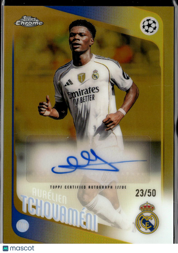2026 Topps Chrome UEFA Club Competitions Aurélien Tchouaméni #CA-AT Gold Refractor /50