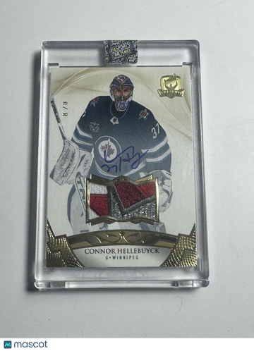2020 Upper Deck The Cup Connor Hellebuyck #40 Jumbo Patch /8 Authentic Autograph Patch Memorabilia Upper Deck