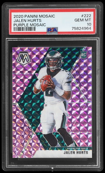 2020 Panini Mosaic Jalen Hurts Purple Mosaic PSA 10 RC