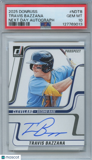 2025 Panini Donruss Next Day Autographs Travis Bazzana #NDTB PSA 10 Donruss