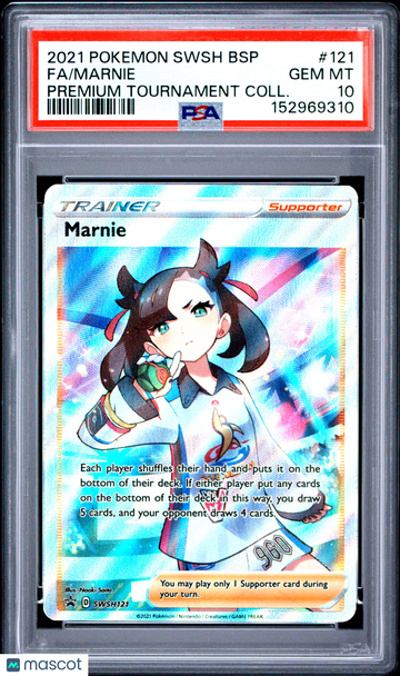 2021 Pokemon Swsh Black Star Promo Marnie #121 PSA 10