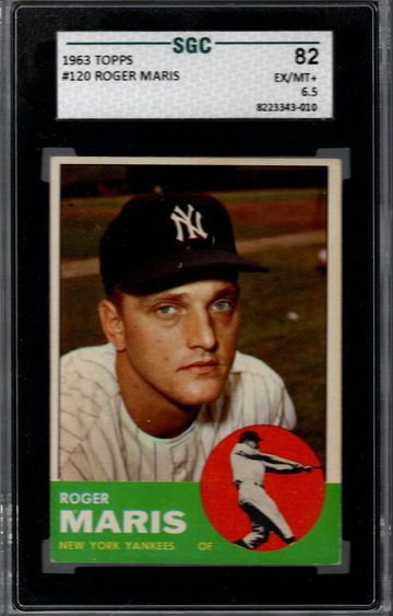 1963 Topps #120 Roger Maris SGC 82 EX/MT+ 6.5