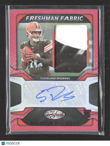 2025 Panini Certified Freshman Fabric Shedeur Sanders #FBC-SSS Red /99 Patch RC Freshman Fabric Memorabilia