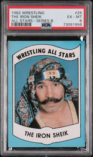 1982 WRESTLING ALL-STARS-SERIES B THE IRON SHEIK #25 ALL STARS-SERIES B PSA 6