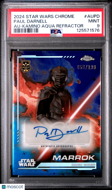 2024 Topps Chrome Star Wars Paul Darnell / Graded Autograph Refractor #AUPD PSA 9