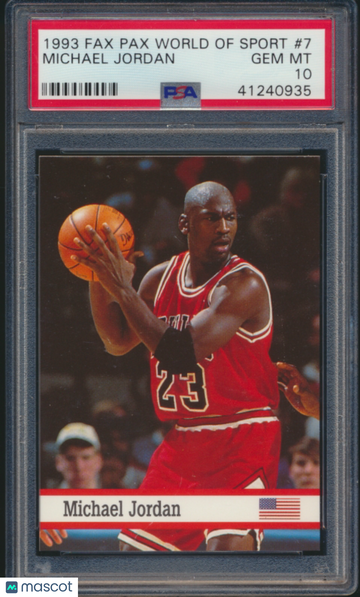 1993 Fax Pax World Of Sport Michael Jordan #7 PSA 10
