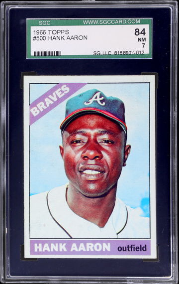1966 TOPPS HANK AARON #500 SGC 7 NM