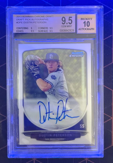 2013 Bowman Chrome DP AUTO #DPE Dustin Peterson BGS 9.5