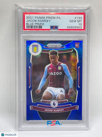 2021 Panini Prizm Premier League Jacob Ramsey #133 Blue PSA 10