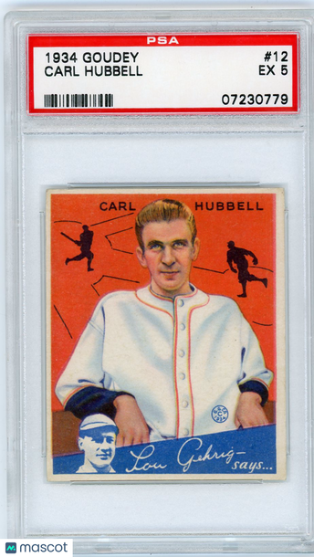 1934 Goudey Carl Hubbell #12 PSA 5