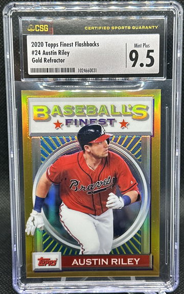 2020 Finest Flashbacks GOLD REFRACTOR Austin Riley CSG 9.5 33/50