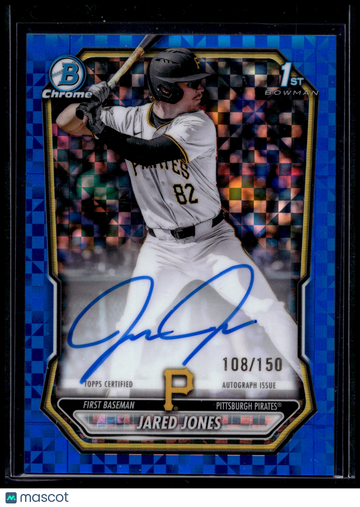 2026 Bowman Chrome Jared Jones #CPA-JJ Blue X-Fractor /150 1st Bowman
