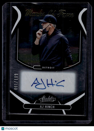 2022 Panini Absolute AJ Hinch #MOF-AJ Marks of Fame SN AU