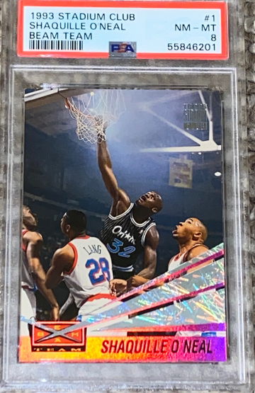 1993 STADIUM CLUB SHAQUILLE ONEAL BEAM TEAM PSA 8 