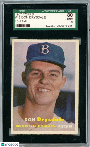 1957 Topps Don Drysdale #18 SGC 6