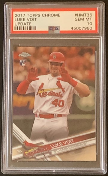 Luke Voit Rookie Card (Pop. 321) 2017 Topps Chrome Update HMT36 Gem Mint 10
