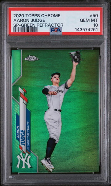 2020 Topps Chrome Photo Variation Green Refractor Aaron Judge #50 /99 PSA 10 143574261