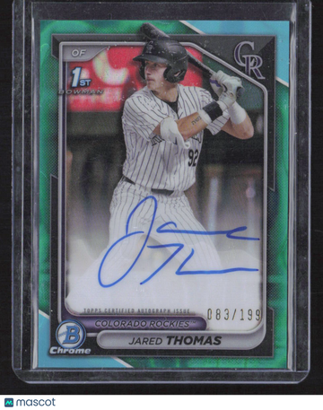 2024 Topps Bowman Chrome Jared Thomas #CPA-JTH Green Refractor /199 1st Bowman