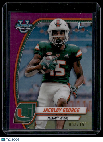 2024 Bowman Chrome University Jacolby George #84 Fuchsia Refractor SN