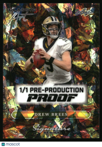 2025 Leaf Signature Series - Classic Art Lava The Forest Drew Brees #CA-DB1 /1 Parallel/Variety SN New Orleans Saints
