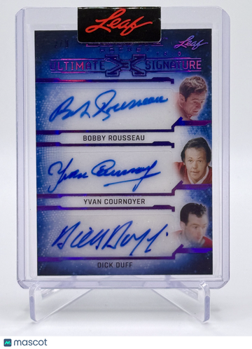2023 Leaf Ultimate Signature Dick Duff Bobby Rousseau Yvan Cournoyer #UXST-8 /9