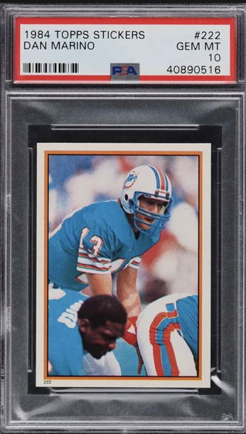 1984 Topps Stickers Dan Marino Rookie Card RC #222 PSA 10 Gem Mint HOF *pop 7