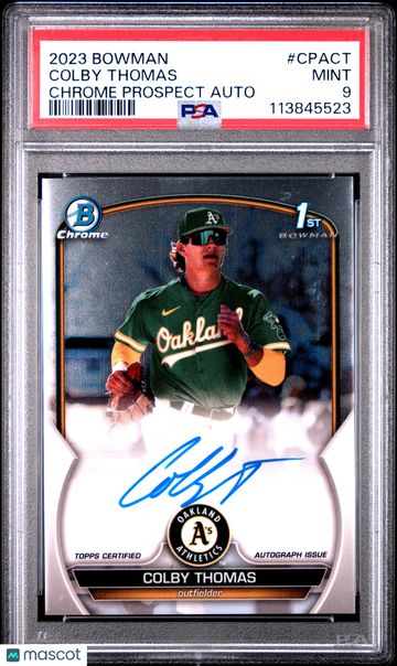 2023 Bowman Chrome Prospect Autographs Colby Thomas #CPACT PSA 9